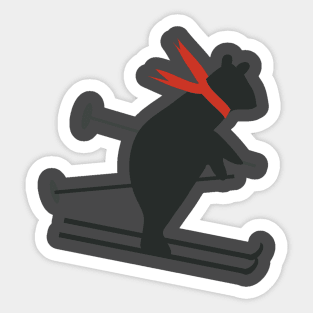 Bear skiing Sticker